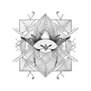 Sparrow fling tattoo design idea