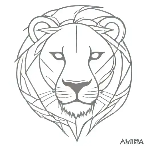 amira name lion tattoo design idea
