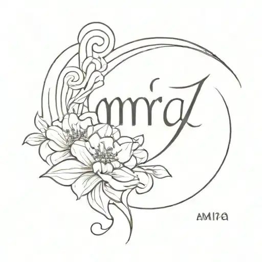 name amira tattoo design idea