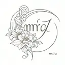 name amira tattoo design idea