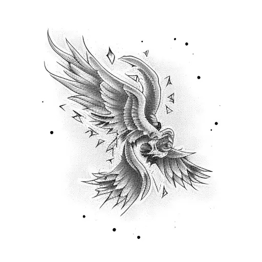 Phoenix broken heart neck tattoo tattoo design idea