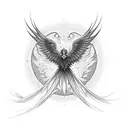 Phoenix broken heart simple tattoo design idea