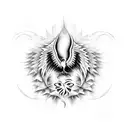 Phoenix broken heart simple tattoo design idea