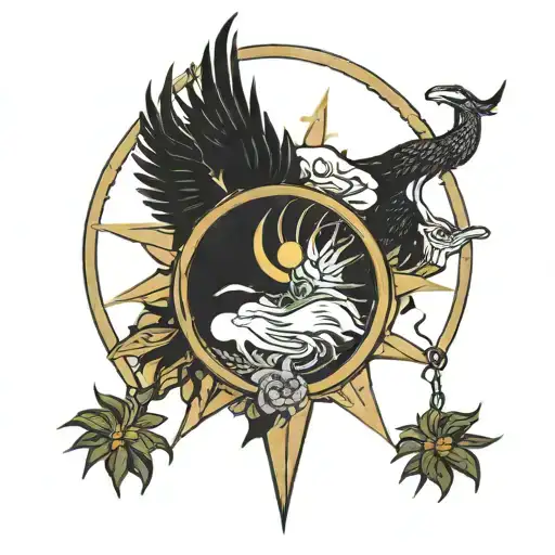 tarot sun tattoo design idea