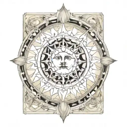 tarot sun tattoo design idea