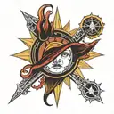 tarot sun tattoo design idea