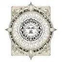 tarot sun tattoo design idea