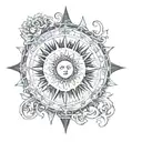 tarot sun tattoo design idea