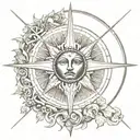 tarot sun tattoo design idea