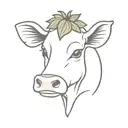 cute strawberry cow tattoo design idea