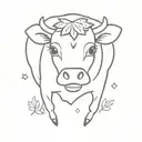cute strawberry cow tattoo design idea