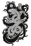 maori Celtic knotwork design incorporating taniwha and dragon tattoo design idea