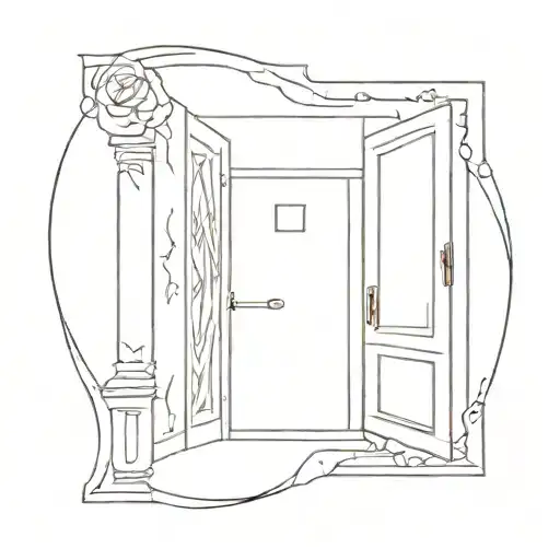 open door tattoo design idea