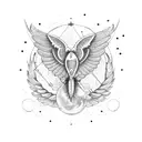 A typewriter with wings, surrounded by inspirational quotes tattoo design idea