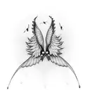 A typewriter with wings, surrounded by inspirational quotes tattoo design idea