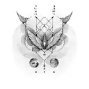 A typewriter with wings, surrounded by inspirational quotes tattoo design idea