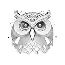 abacus and owl tattoo design idea