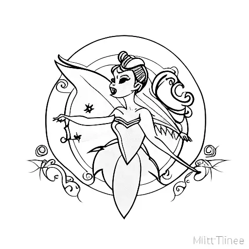 tinker bell tattoo design idea