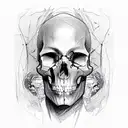 Face for half a person by half a Skull with blood tattoo design idea