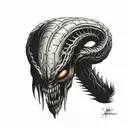 xenomorph 15cm simple tattoo tattoo design idea