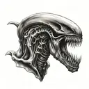 xenomorph 15cm simple tattoo tattoo design idea