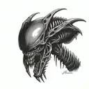 xenomorph 15cm simple tattoo tattoo design idea