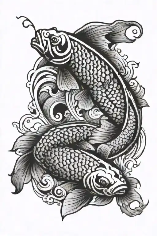 yin yang koi fish tattoo design idea