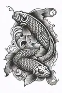 yin yang koi fish tattoo design idea