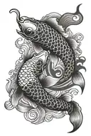 yin yang koi fish tattoo design idea