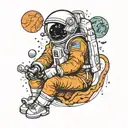 astronaut tattoo design idea
