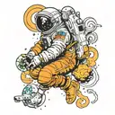 astronaut tattoo design idea