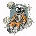 astronaut tattoo design idea