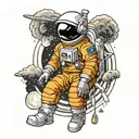 astronaut tattoo design idea