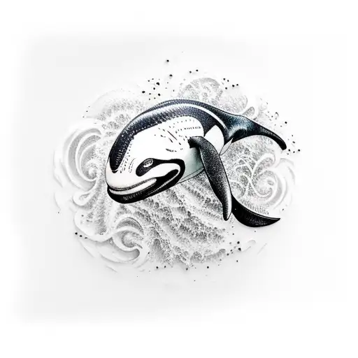 orca oil slick tattoo design idea