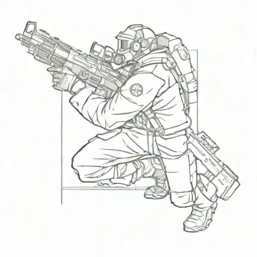 metro 2033 character tattoo design idea