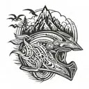 motorcycle helmet, live, freedom, mountains, road tattoo design idea