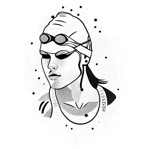swimmer swimming tattoo design idea
