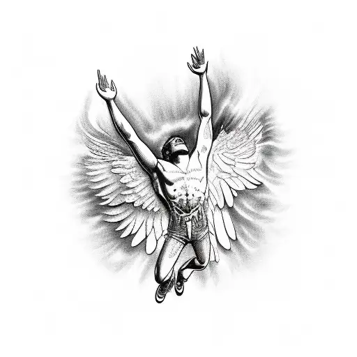 Icarus falling from the sky tattoo design idea