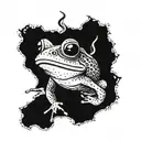 frog smoking tattoo design idea