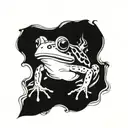 frog smoking tattoo design idea