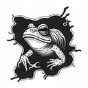 frog smoking tattoo design idea
