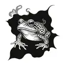 frog smoking tattoo design idea