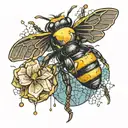 bumblebee with kintsugi style filled tattoo design idea