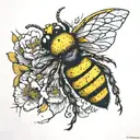 bumblebee with kintsugi style filled tattoo design idea