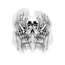 A skeletal hand holding a binary code scroll that reads 'Remember Death' tattoo design idea
