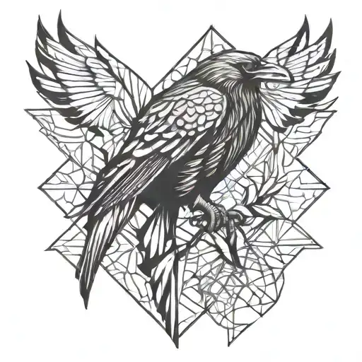 crow skull tattoo design idea