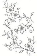 floral vines going tattoo design idea