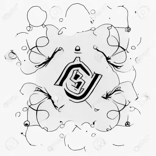 A minimalist tattoo of a number 9 made up of moss tattoo design idea