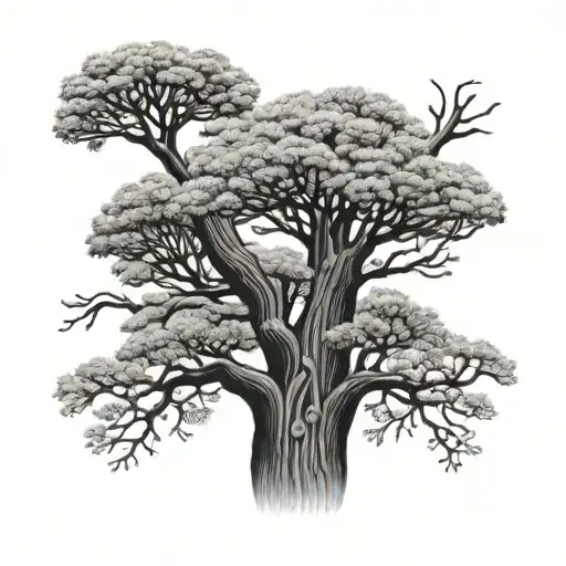African baobab flower tattoo design idea