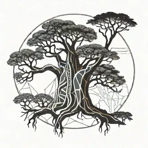 African baobab tree tattoo design idea